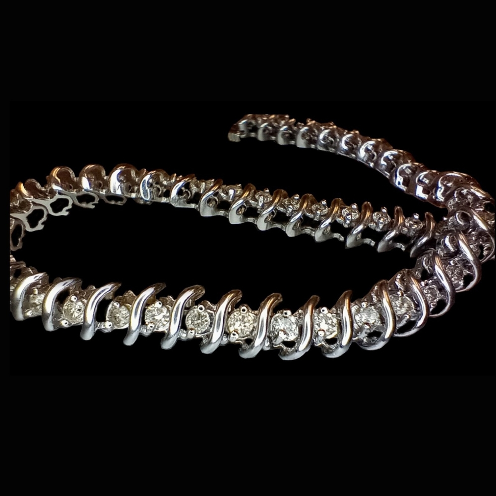 Tennis bracelet white gold 4 carat new